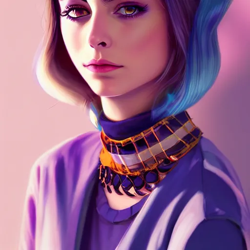 Image similar to a portrait of a beautiful willa holland 1 9 9 0 s style clothing and choker, art by lois van baarle and loish and ross tran and rossdraws and sam yang and samdoesarts and artgerm, digital art, highly detailed, intricate, sharp focus, trending on artstation hq, deviantart, unreal engine 5, 4 k uhd image