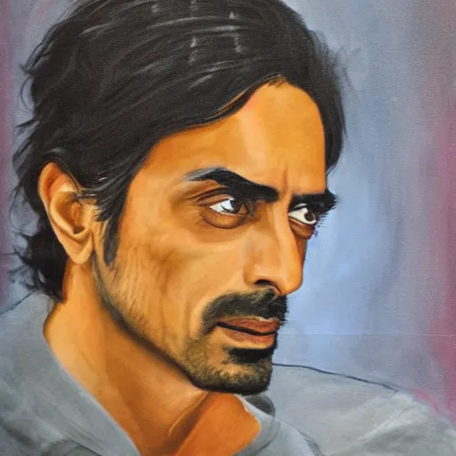 Image similar to portrait of arjun rampal, 1 0 0 mm, realistic