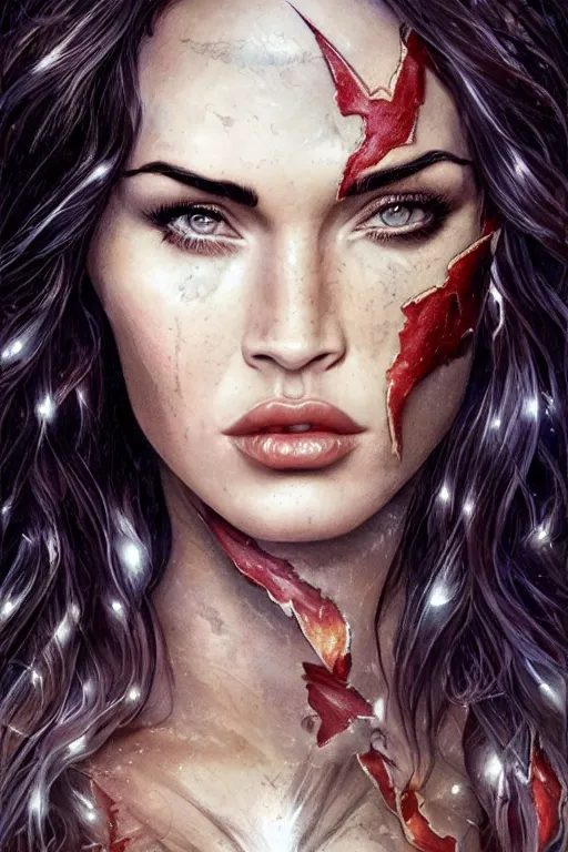 Image similar to majestic and regal portrait of megan fox female the flash, dc universe, perfect face, beautiful, intricate, epic, elegant, fantasy, highly detailed, digital painting, hard focus, beautiful volumetric lighting, epic light, ultra detailed, by leesha hannigan, ross tran, thierry doizon, kai carpenter, ignacio fernandez rios