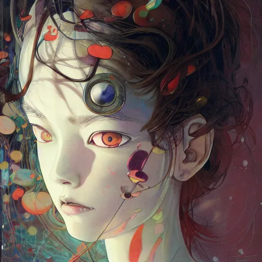 Image similar to prompt : portrait soft light painted by james jean and katsuhiro otomo, magical eyes, inspired by evangeleon anime, smooth face feature, intricate oil painting, high detail illustration, sharp high detail, manga and anime 1 9 9 0