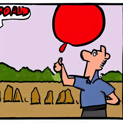 Image similar to saul goodman throwing dart at red ballon, cartoon drawing