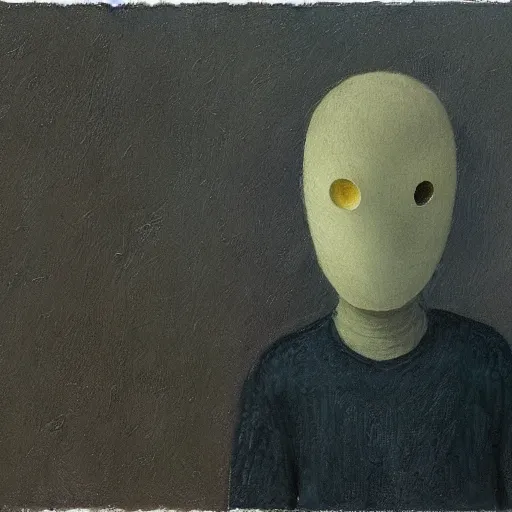 Image similar to a portrait of a character by shaun tan