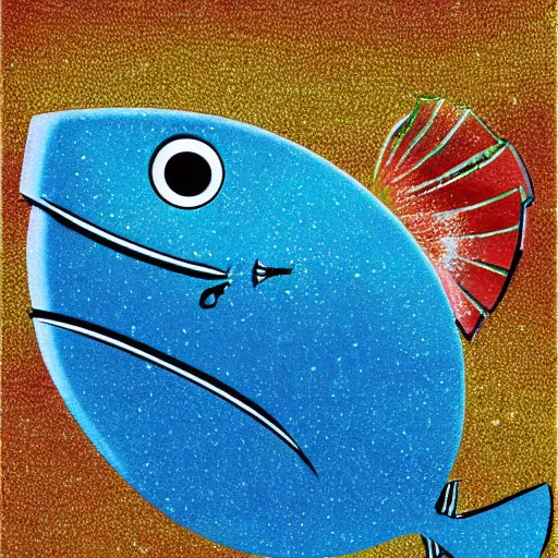 Prompt: disco fish by hideo kodzima