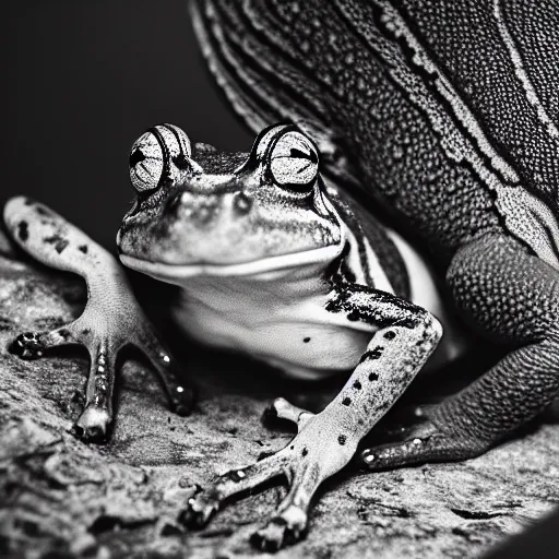 Image similar to a portrait photo of dog frog rabbit gecko, award winning photography, 5 0 mm