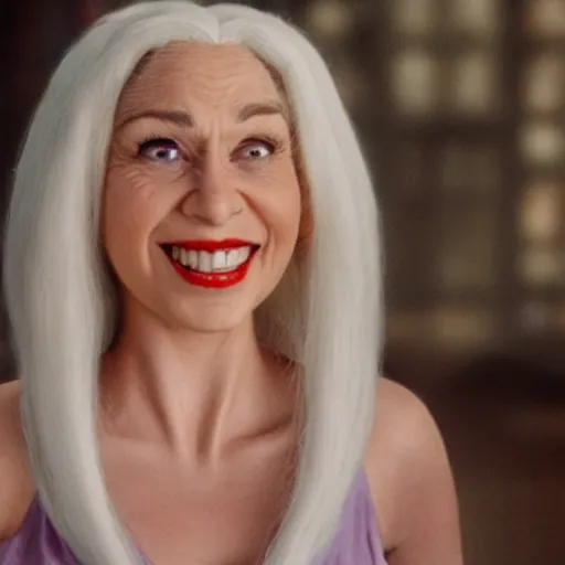 Image similar to A still of Lois Griffin from Family Guy as Daenerys Targaryen, smiling