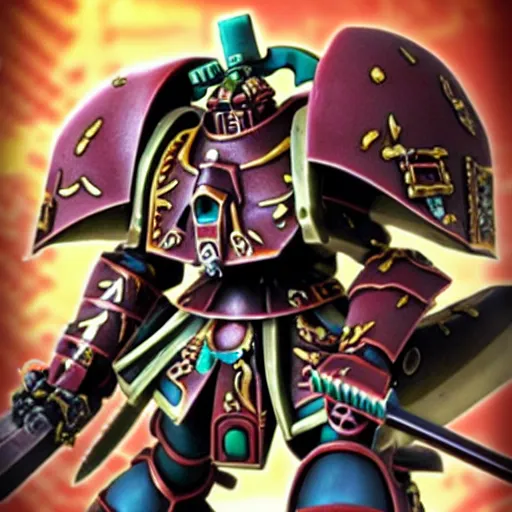 Image similar to anime warhammer 4 0 k, nendroroid, high quality photo, action pose