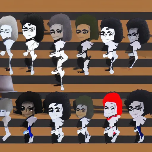 Image similar to character design sheets for camp black face, single michael jackson, michael jackson, michael jackson, michael jackson, michael jackson, michael jackson, michael jackson, michael jackson, ( ( ( mickey mouse ) ) ), nendroid, stephen bliss style