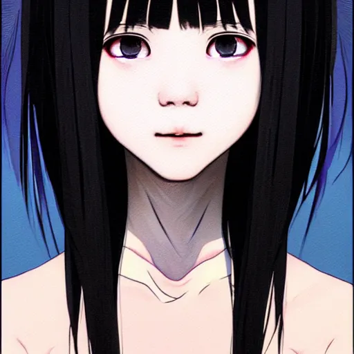 Prompt: beautiful pure evil teenager korean lain, cute but erratic haircut, with hundreds of network cables, neatly coming out of her head, a part of her face panel is showing, she is in pure bliss, chaos, bizarre, strange, portrait, painting, beautiful, detailed symmetrical close up portrait, intricate complexity, in the style ilya kuvshinov