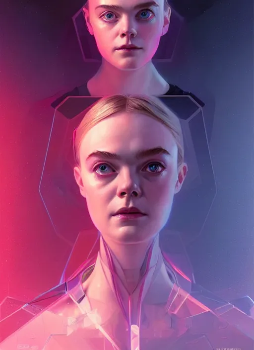 Prompt: symmetry!! portrait of elle fanning in prey, sci - fi, tech wear, glowing lights!! intricate, elegant, highly detailed, digital painting, artstation, concept art, smooth, sharp focus, illustration, art by artgerm and greg rutkowski and alphonse mucha