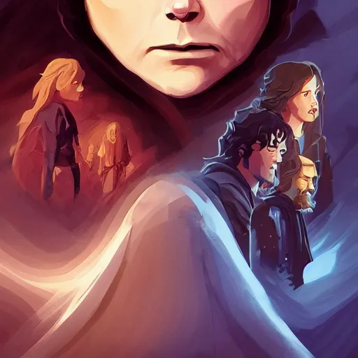 Image similar to face icon stylized minimalist the lord of the rings : the fellowship of the ring 2 0 0 1, loftis, cory behance hd by jesper ejsing, by rhads, makoto shinkai and lois van baarle, ilya kuvshinov, rossdraws global illumination