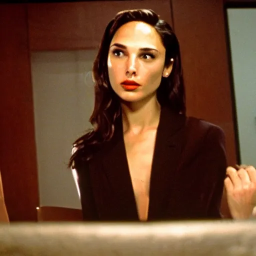 Image similar to gal gadot in patrick bateman apartment in american psycho ( 1 9 9 9 )