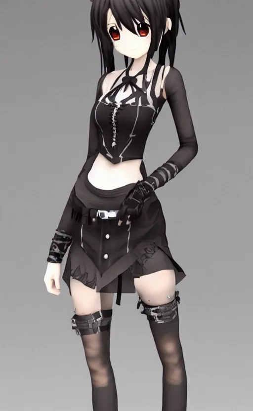 Image similar to !dream Anime girl figure in gothic dress, unreal engine, highly detailed.