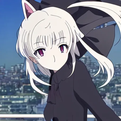 Prompt: White Fox anime, Kyoto animation, Wit studio anime:: woman, black dress, scowl, rooftop party, symmetrical eyes, middle shot, romantic lighting, 2D animation