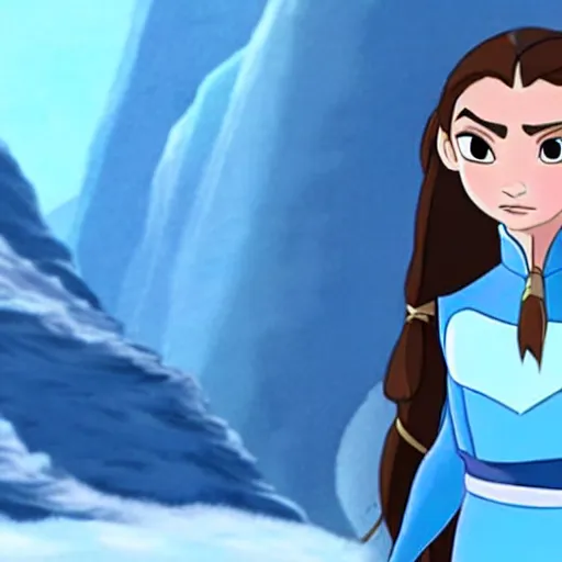 Image similar to A Still of Katara of the Southern Water Tribe from Avatar the Last Airbender in the movie Frozen (2013)