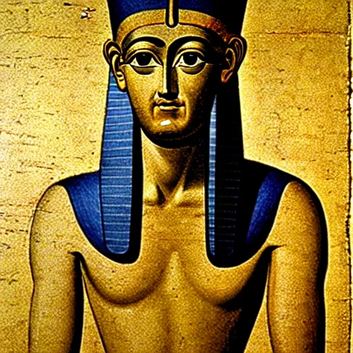 Image similar to hermes trismegistus, egyptian paining