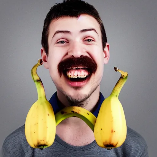 Image similar to man with a banana as a head