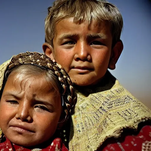 Image similar to photo of donald trump, afghan girl, award - winning photo by national geographic