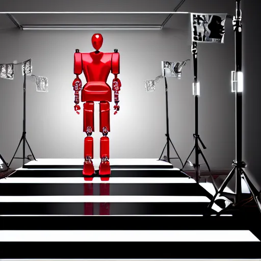 Prompt: photorealistic!! Robot Actor Walking the Red Carpet, photoshoot, Canon, 8K, High resolution!!