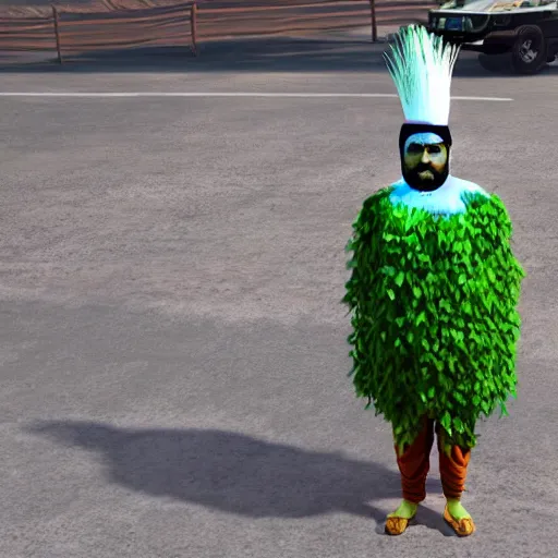 Prompt: indian man dressed as an onion using unreal engine