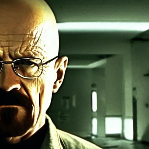 Image similar to walter white starring as a ghost in the movie ghost busters