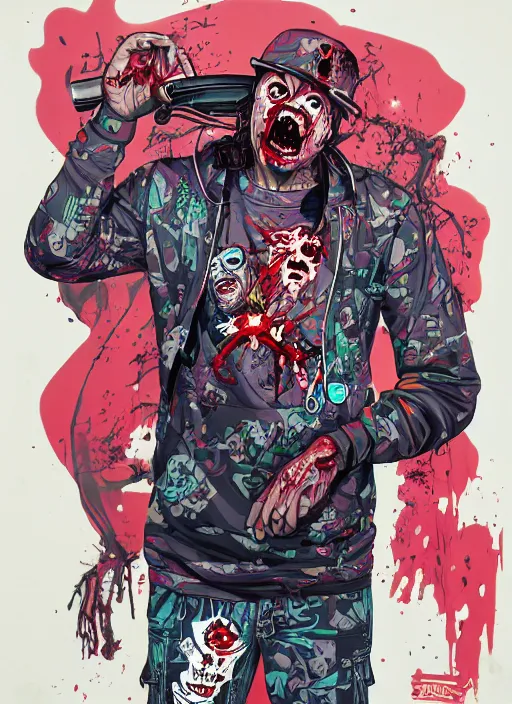 Image similar to zombie full body hiphop streetwear drip, tristan eaton, victo ngai, artgerm, rhads, ross draws