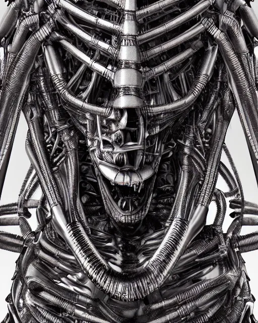 Prompt: balenciaga by hr giger, biomechanical, 4 k, hyper detailed