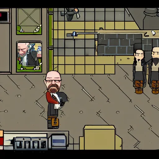 Prompt: Walter White in the style of Final Fantasy 7, game screenshot