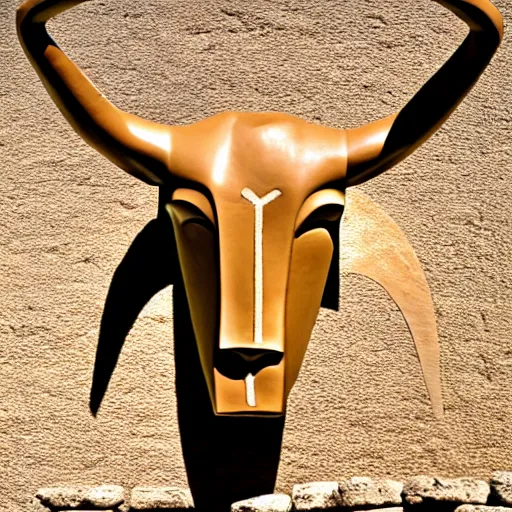 Image similar to minotaur, cycladic art