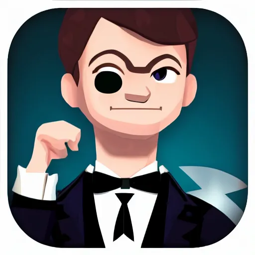 Image similar to newt in a tuxedo, character icon