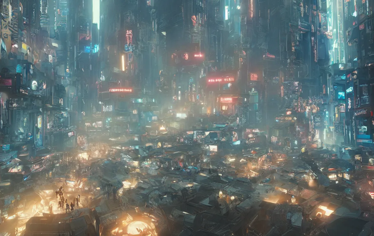 Image similar to photograph a crowd of people surrounding a giant female biomorphic cyborg in middle of futuristic blade runner 2 0 4 9 seoul korea, by jean moebius giraud, beeple, greg rutkowski. octane render. in the style of the fifth element, cyberpunk 2 0 4 9.