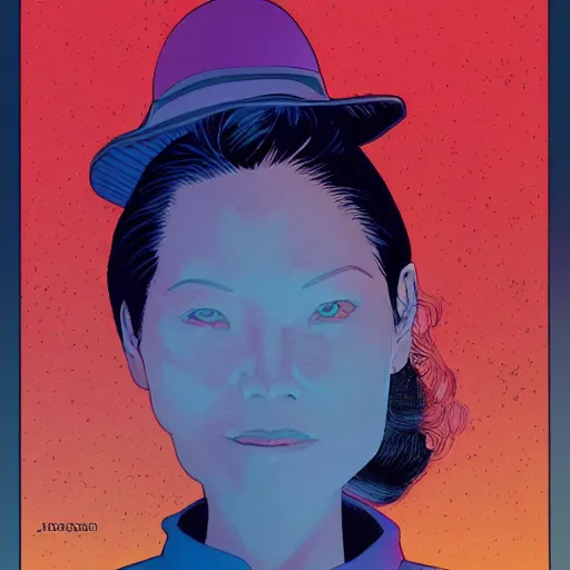 Image similar to lucy liu retro minimalist portrait moebius starwatcher comic by jean giraud, 8 k