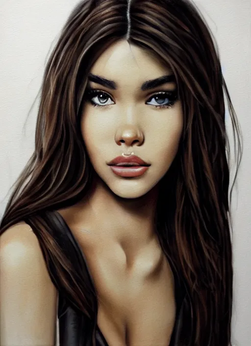 Image similar to Madison Beer realistic 3D portrait by ian spriggs