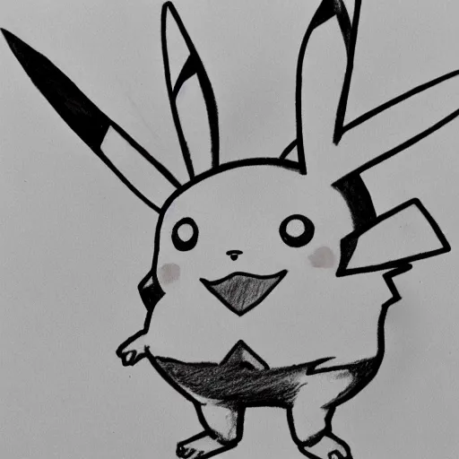 Image similar to a child drawing of pikachu