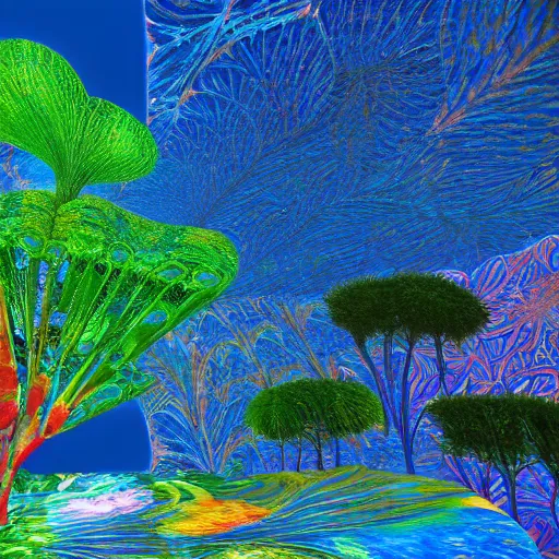 Prompt: impressionist fractal 8 legged rivulet pyramid cockatoo supernova chaise acacia tree , by Henri Matisse and Robert Rauschenberg and Monsù Desiderio , unreal engine , masterpiece , postmodern