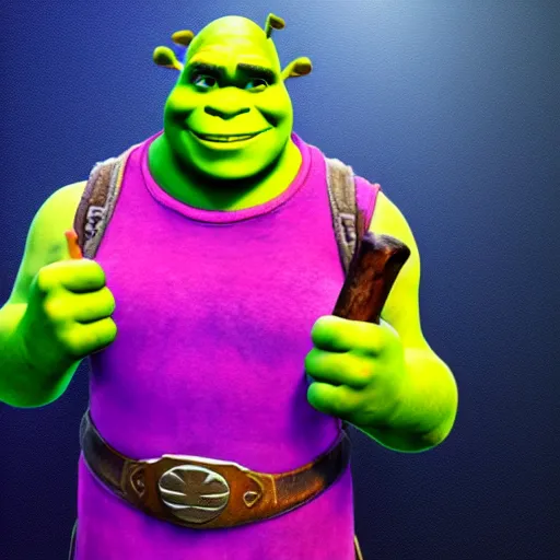 Image similar to shrek deletes twitch chat messages with the infinity gauntlet
