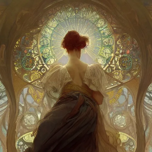 Image similar to the meaning of perfection, very high details by william turner art, greg rutkowski and alphonse mucha, trending on artstation, very very detailed, masterpiece