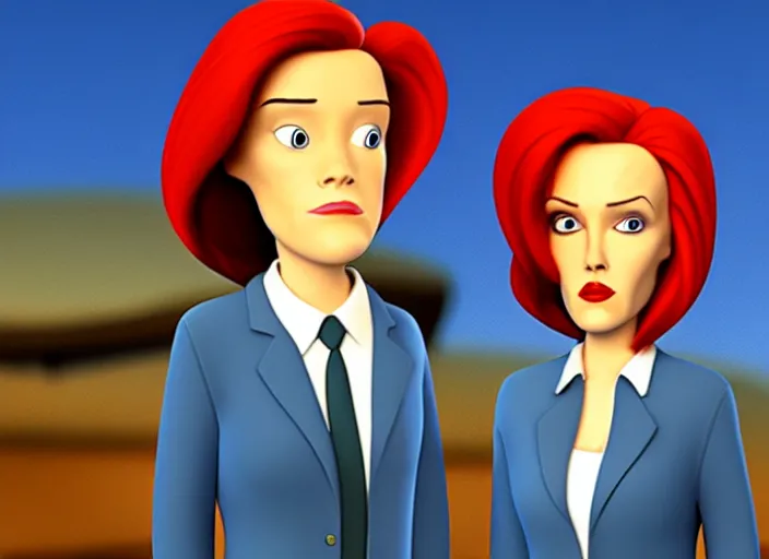 Prompt: dana scully, by disney animation