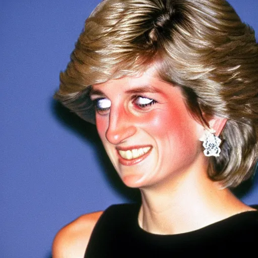 Image similar to princess diana being beamed up to a UFO