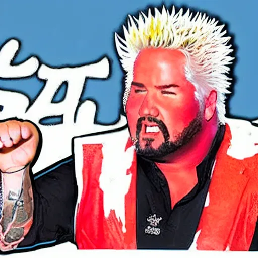 Image similar to Guy Fieri being inaugurated as the 47th president of the United States