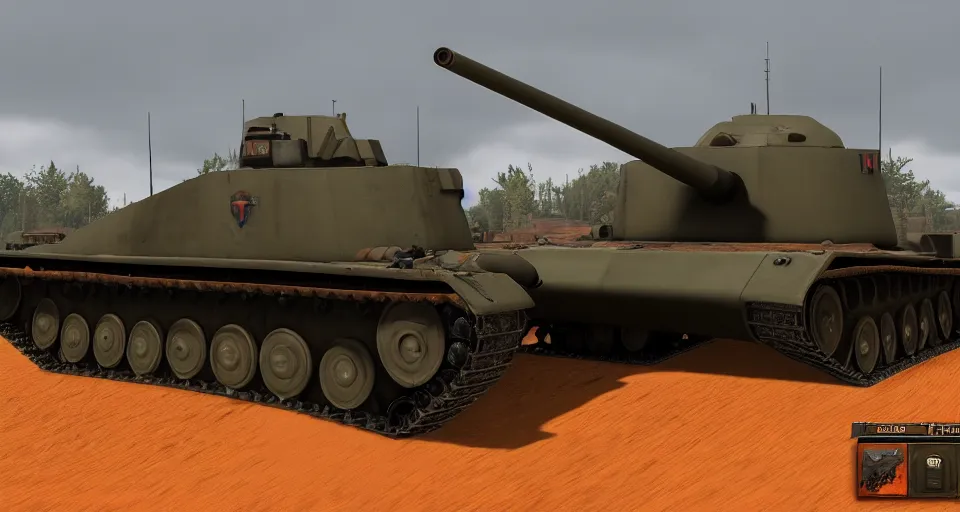 Image similar to a screenshot of killdozer!!! in the game war thunder, vehicle profile, ( ( ( ( ( ( world of tanks ) ) ) ) ) ), 4 k