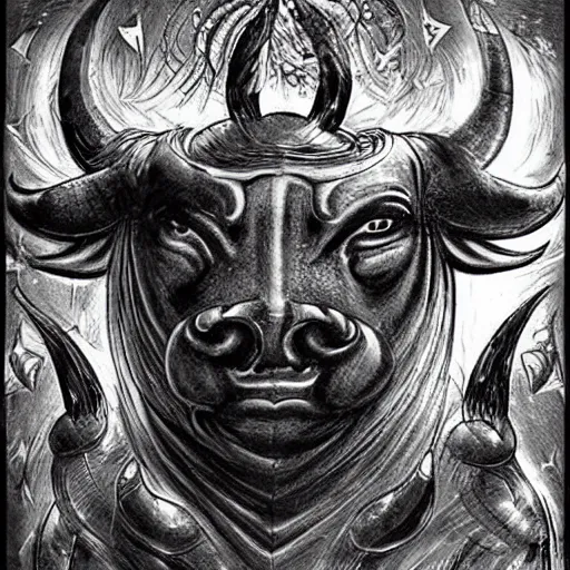 Image similar to i wonder if i dreamt of anu, the head sky god aka the bull of heaven. i totally forgot about him until i looked up the dream meaning