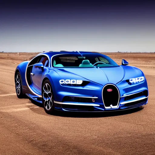 Prompt: a bugatti chiron on the surface of venus