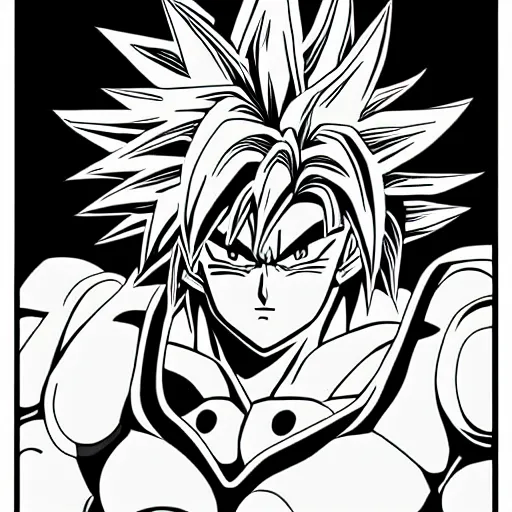 Prompt: highly detailed anime shonen art style of broly by masayoshi tanaka