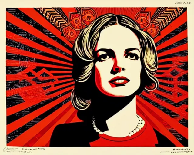 Image similar to artwork by shepard fairey