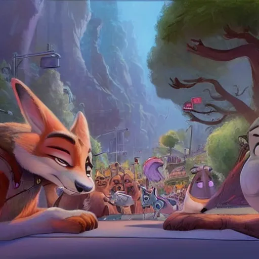 Image similar to zootopia concept art