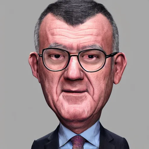 Image similar to an intricately detailed realistic portrait of vojislav seselj