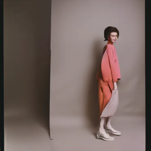 Image similar to realistic photoshooting for a new balenciaga lookbook, color film photography, photo of a woman, photo in style of jack bridgland, 3 5 mm