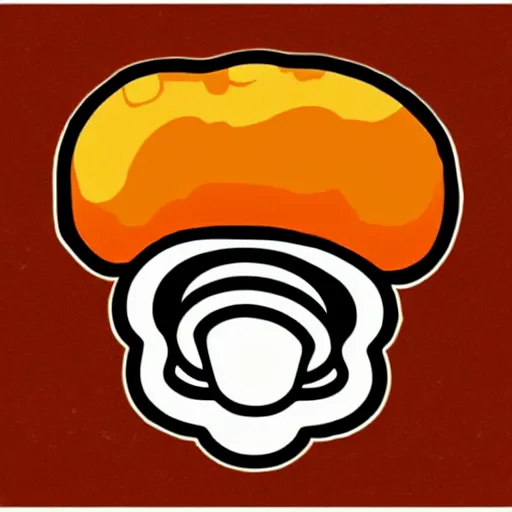 Prompt: Spencers Shroomery logo. Mushroom theme, transcendent style, by Aaron Draplin