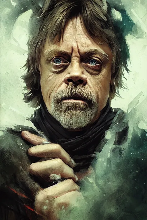 Image similar to mark hamill, sorcerer, lord of the rings, tattoo, decorated ornaments by carl spitzweg, ismail inceoglu, vdragan bibin, hans thoma, greg rutkowski, alexandros pyromallis, perfect face, fine details, realistic shaded