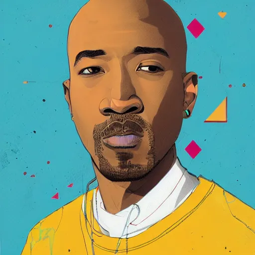 Image similar to Freddie Gibbs Profile Picture by Sachin Teng, asymmetrical, Organic Painting , Matte Painting, geometric shapes, hard edges, graffiti, street art,:2 by Sachin Teng:4